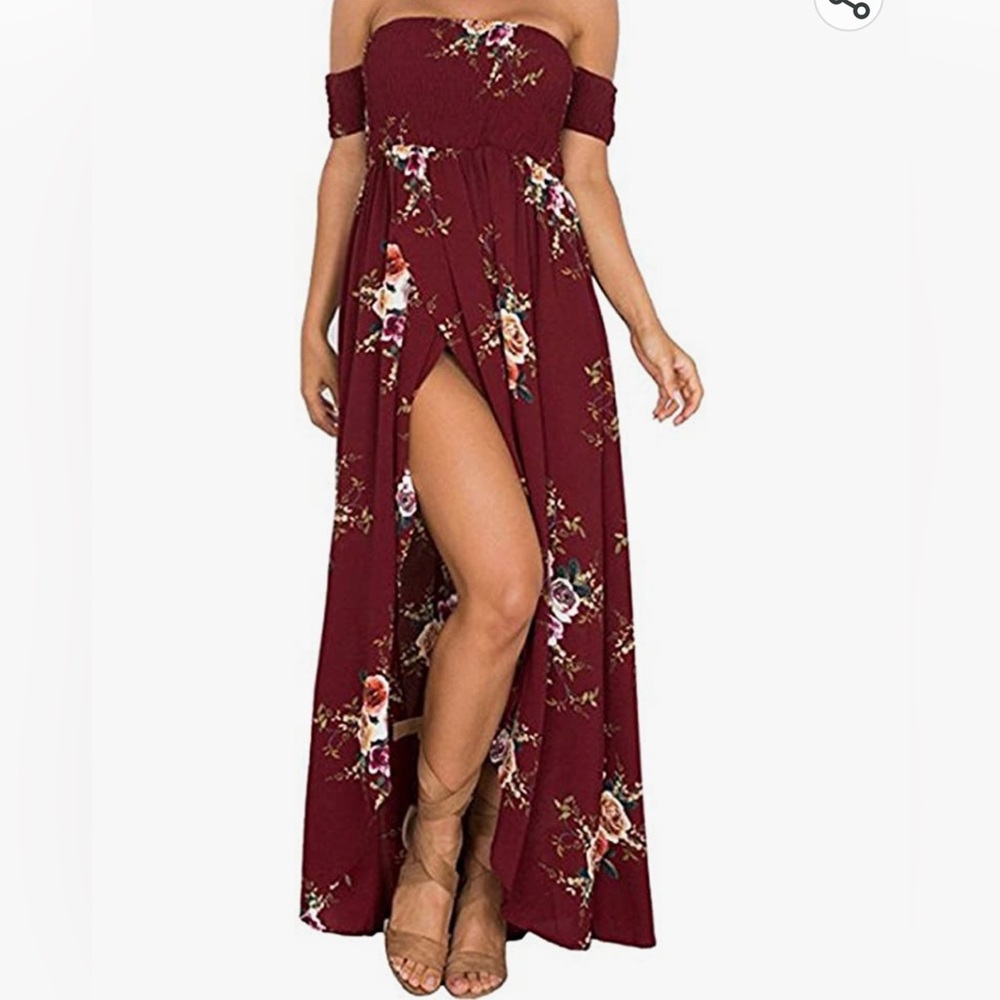 Boho High-Low Off Shoulder Dress